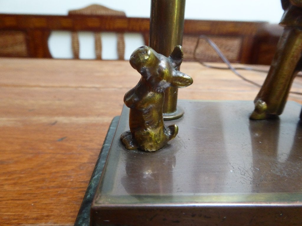 Art deco lampje pierrot met hondje, Antiek en Kunst, Ophalen of Verzenden