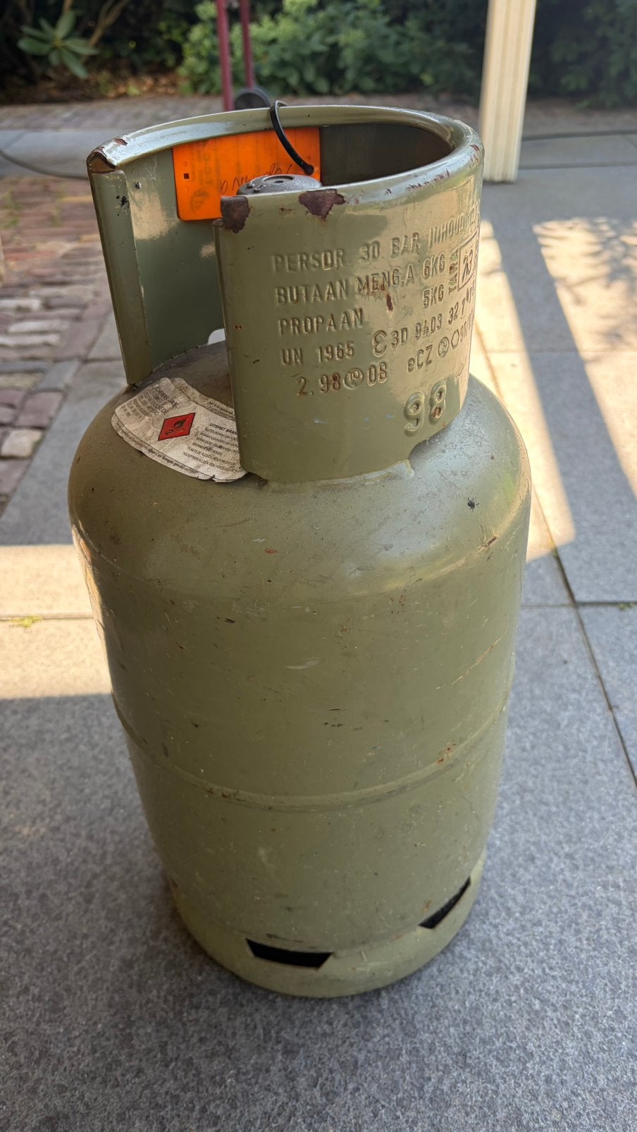 Gasfles 5 kg propaan / 6 kg butaan leeg, Ophalen, Zo goed als nieuw
