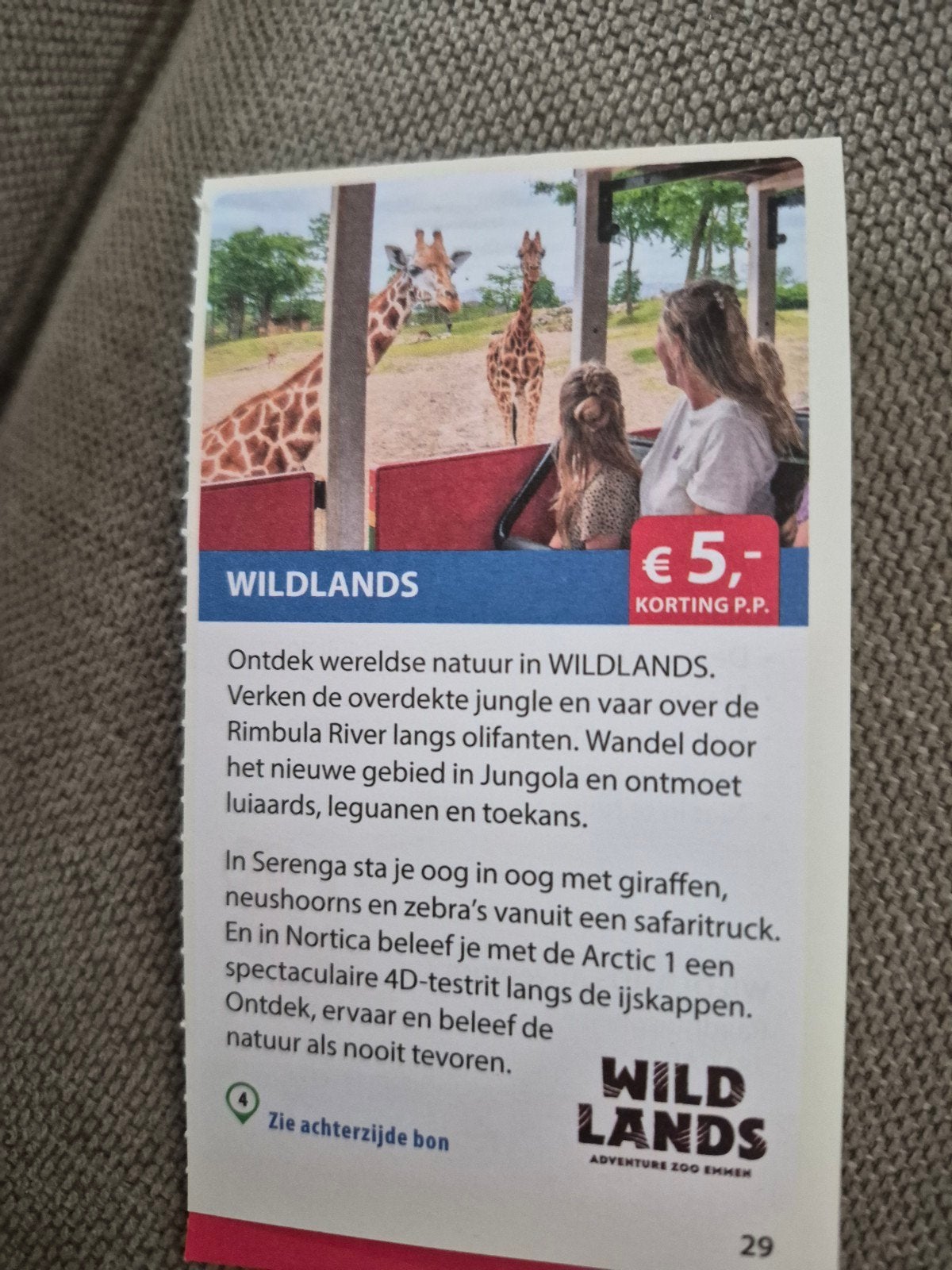 wildlands €5 korting p.p, Tickets en Kaartjes, Drie personen of meer, Kortingsbon