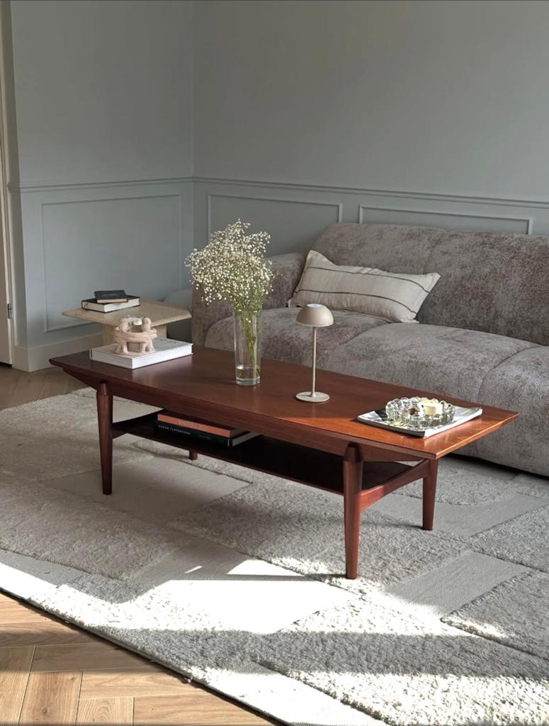 Vintage midcentury salontafel Mahjongg Vlaardingen teak hout, Huis en Inrichting, Tafels | Salontafels, Ophalen, 50 tot 100 cm