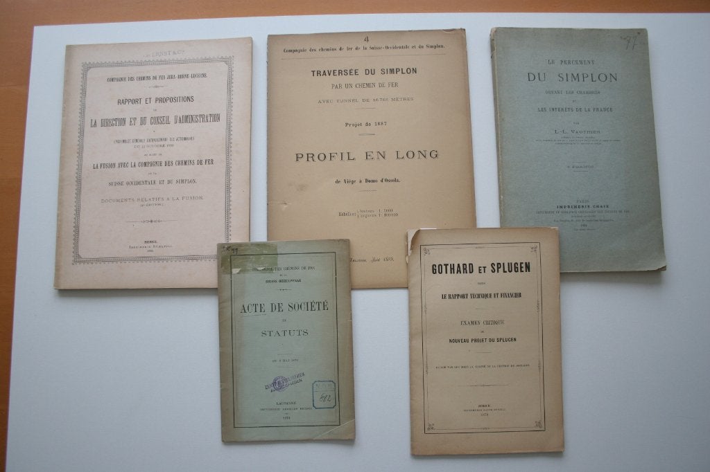 5 boeken spoorwegen Zwitserland 1870-1899 (19e eeuw), Ophalen of Verzenden