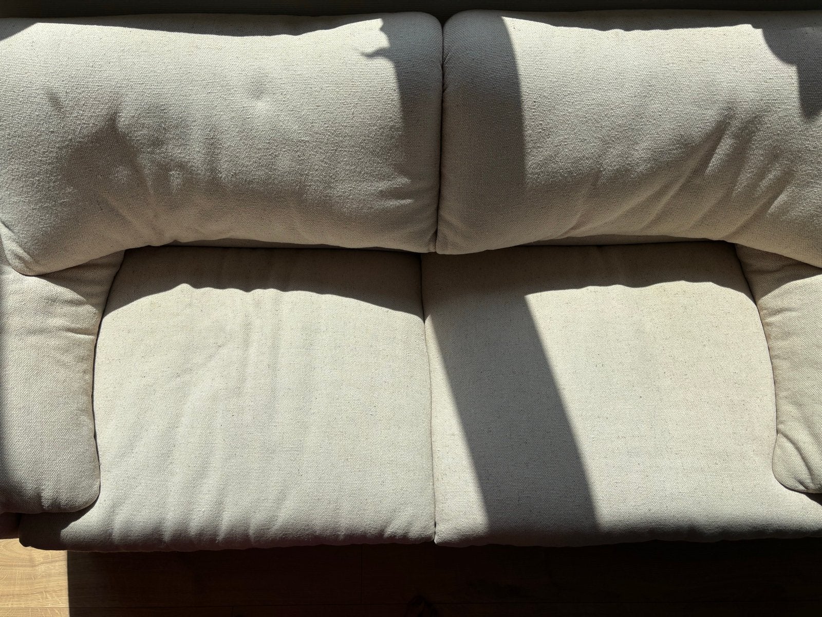 Vintage Maralunga sofa by Cassina - Crème stof, Gebruikt, 150 tot 200 cm, Tweepersoons, 75 tot 100 cm