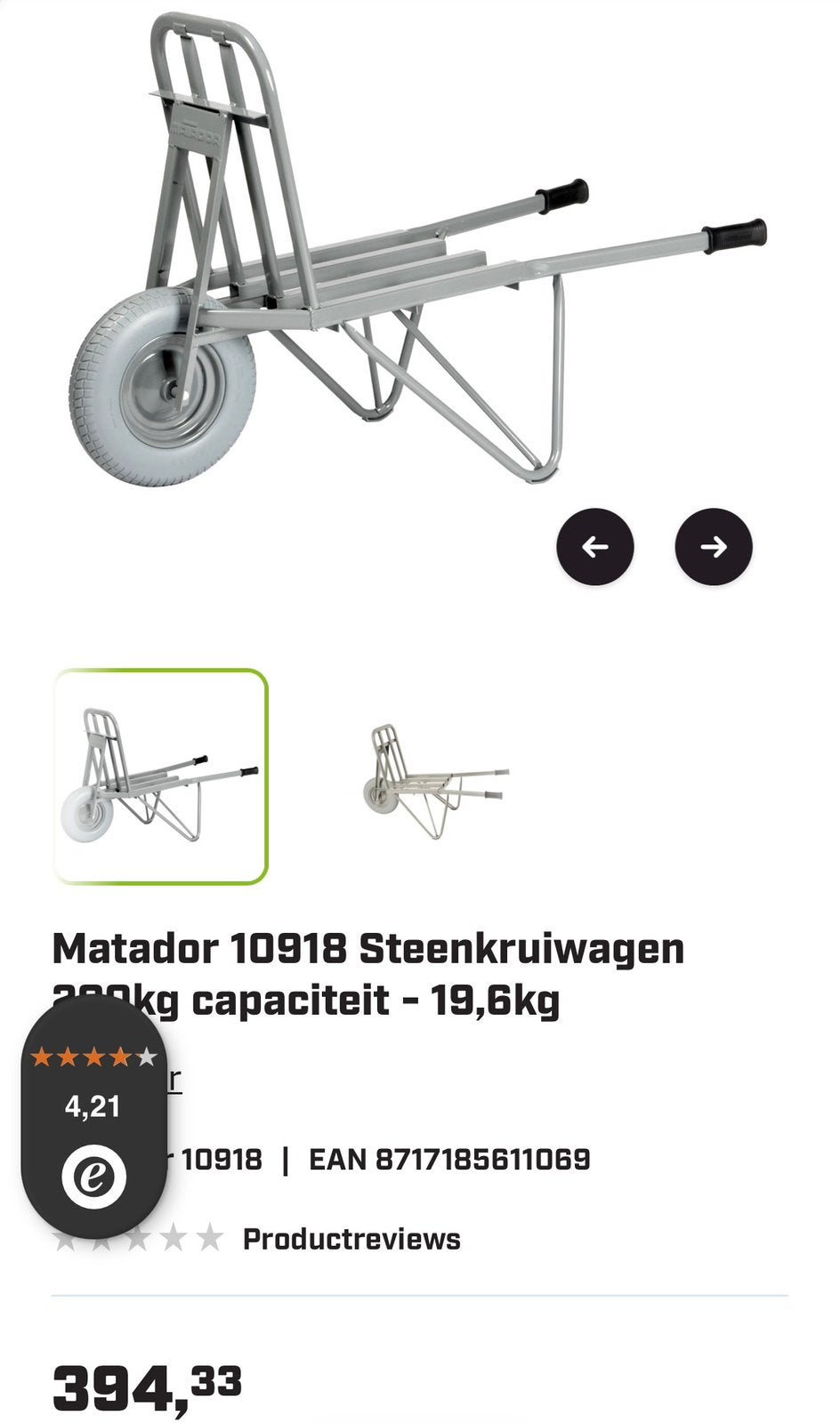 2x steen kruiwagen matador te koop!!, Tuin en Terras, Kruiwagens, Ophalen