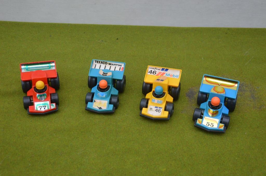 4 vintage raceauto`s uit de jaren 80 Toy Car Hong Kong, Verzamelen, Speelgoed, Ophalen of Verzenden, Gebruikt