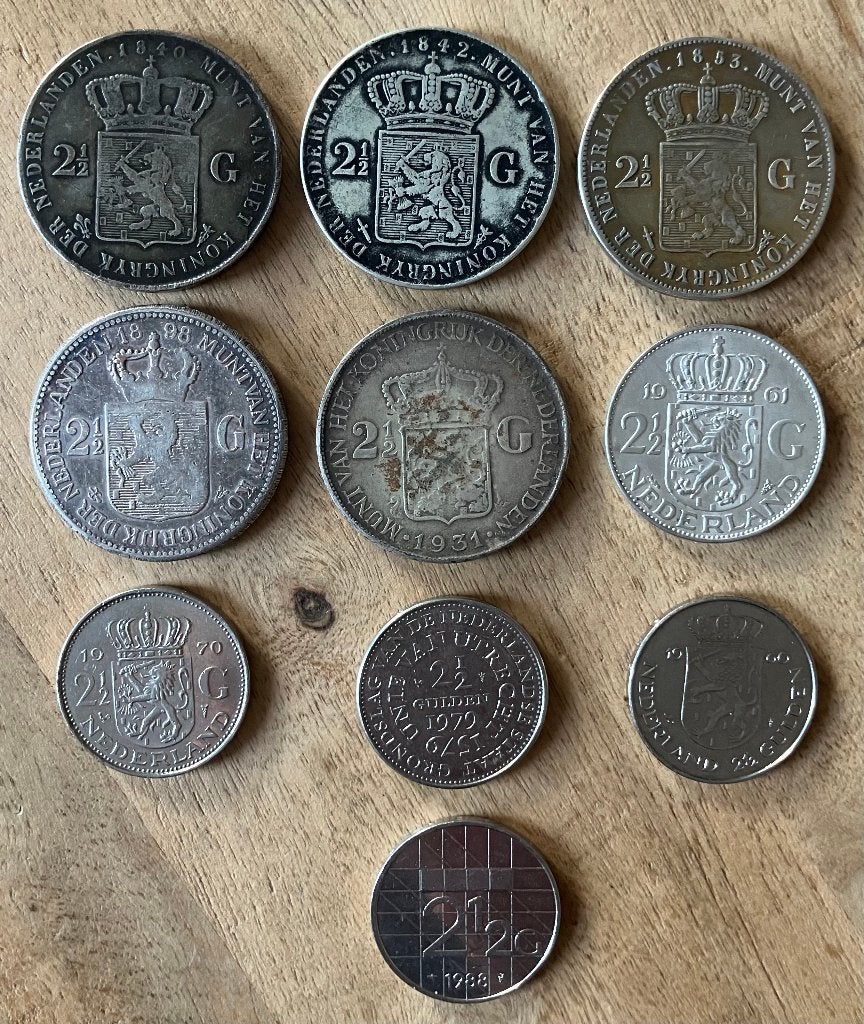 Historie van de Nederlandse rijksdaalder (Willem I -Beatrix), Postzegels en Munten, Ophalen, Setje, Zilver, Koning Willem I
