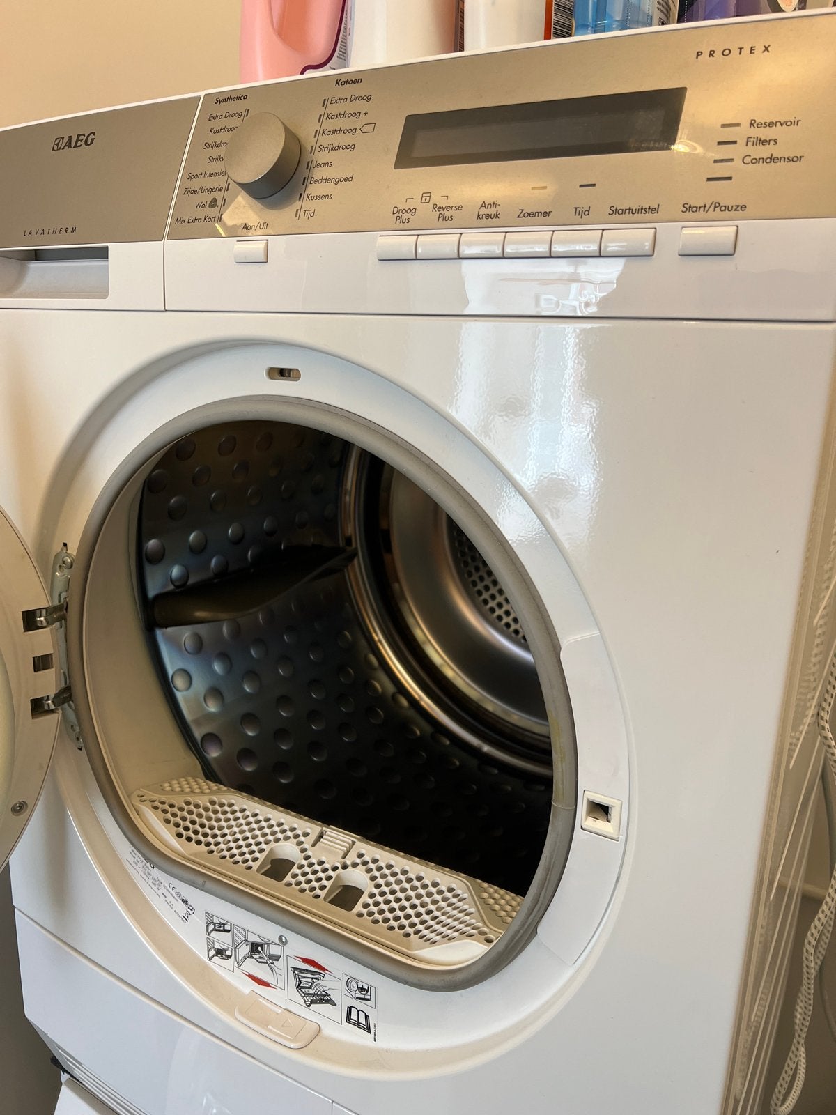AEG T75373NAH Lavatherm wasdroger, Ophalen, 6 tot 8 kg, Zo goed als nieuw, Voorlader