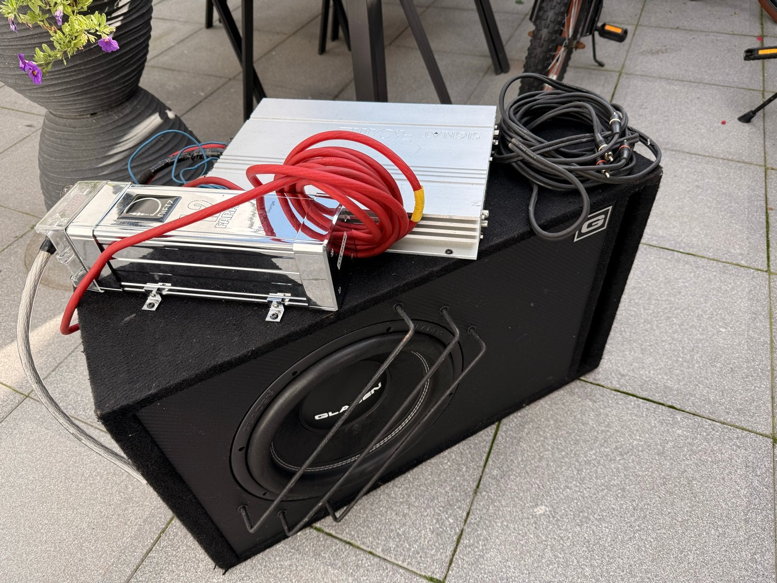 Gladen SQX 12 Extreme VB Subwoofer Set met Versterker, Ophalen of Verzenden, Gebruikt