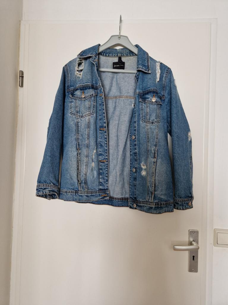 Stradivarius maat m spijkerjas jeans jacket denim, Ophalen of Verzenden, Zo goed als nieuw, Maat 36 (S), Blauw