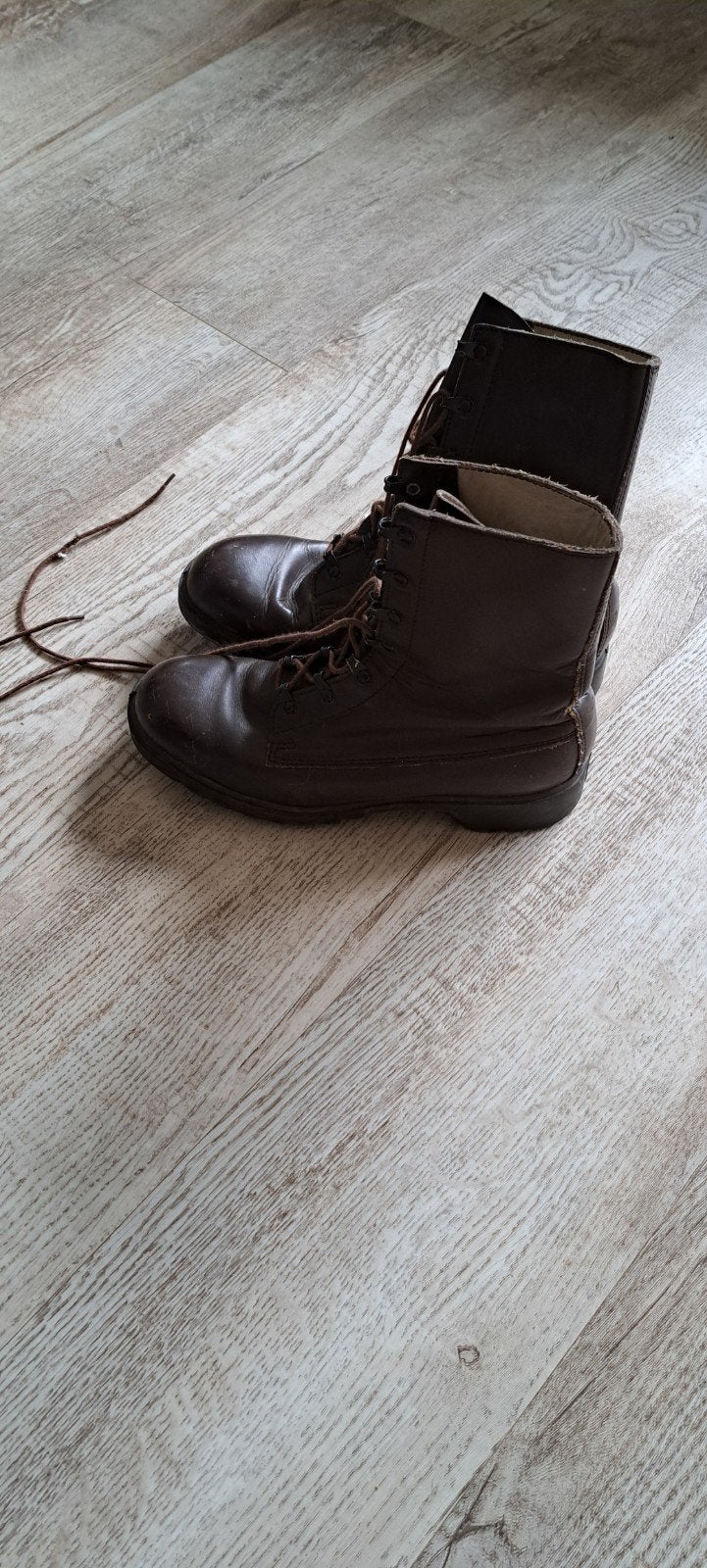 Vintage Legerkisten maat 43, Ophalen of Verzenden, Gedragen, Bruin, Boots