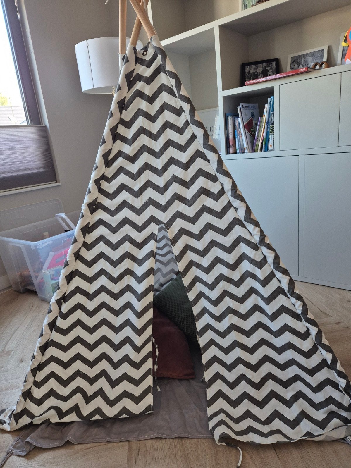 Tipi speeltent voor kinderen - Grijs zigzag patroon, Ophalen of Verzenden, Zo goed als nieuw