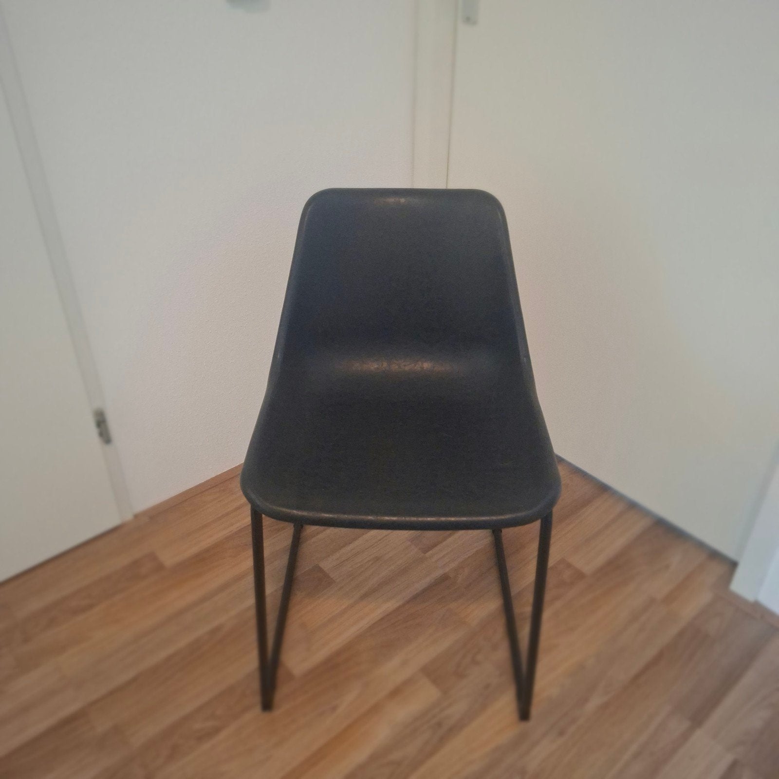 Lederen kuipstoel - Zwart, Huis en Inrichting, Ophalen, Gebruikt, Zwart, Eén