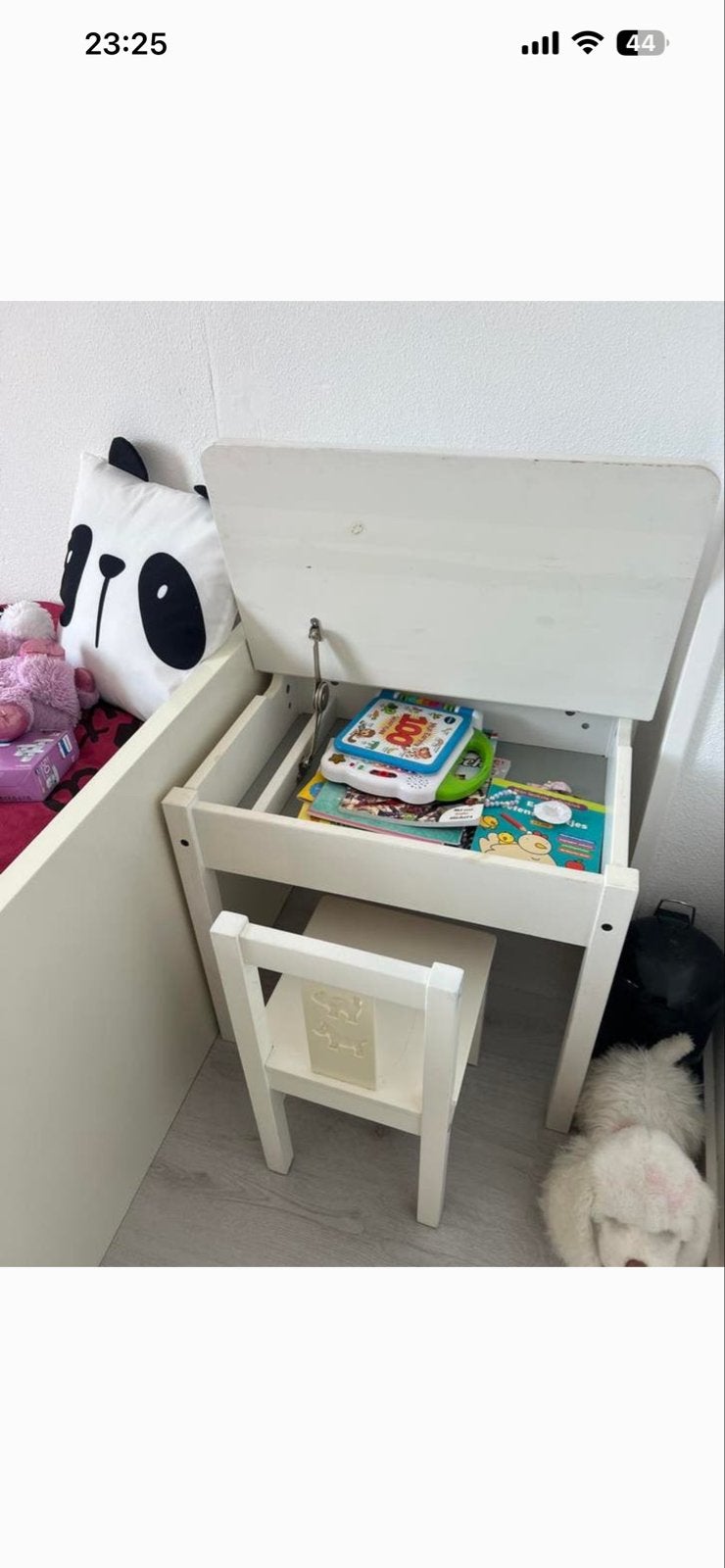 Kinderbureau met stoel - wit, opbergruimte, Ophalen, Gebruikt, Tafel(s) en Stoel(en)