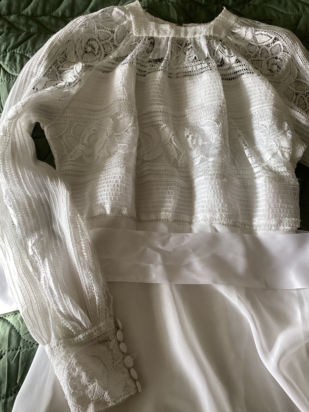 TROUWJURK. Italiaans. vintage jurk mt 36/38. prachtig kant, Ophalen of Verzenden, Gedragen, Wit, Trouwjurk