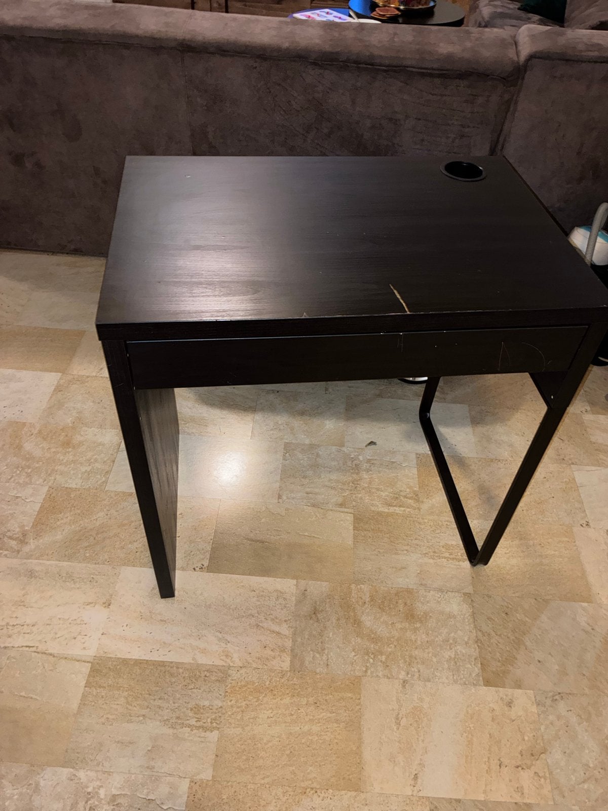 IKEA Linnmon / Adils bureau met lade - Zwart, Huis en Inrichting, Zwart, Gebruikt, Met lades, Spaanplaat of MDF