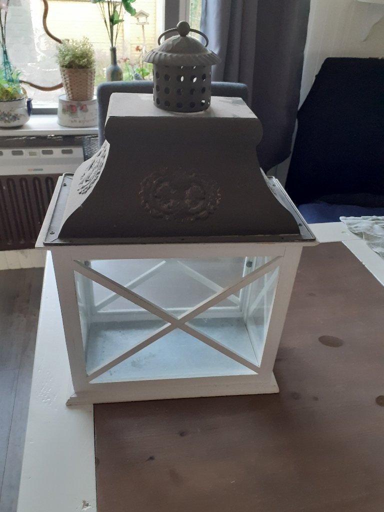 mooi windlicht, Huis en Inrichting, Woonaccessoires | Kandelaars en Kaarsen, Ophalen, Windlicht, Zo goed als nieuw, 48 cm