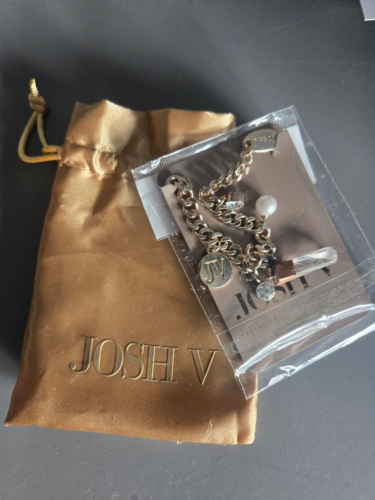 Josh V Gouden Armband met Bedels en Kristal, Overige materialen, Nieuw, Goud, Met bedels of kralen