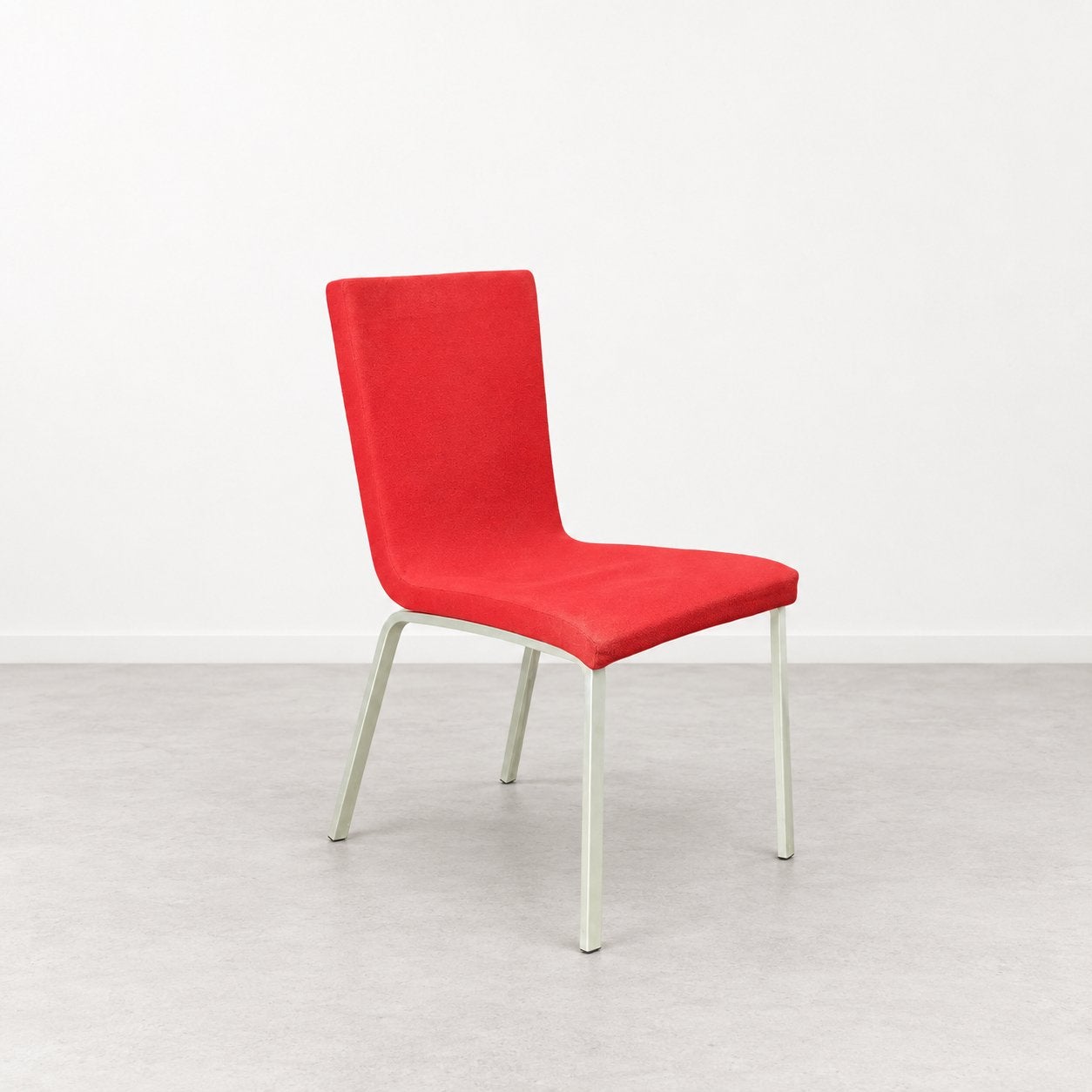 Set van 2 Calligaris eetkamerstoelen – rood en aluminium, Ophalen of Verzenden, Gebruikt, Rood, Metaal