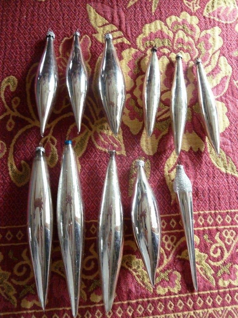 11 zilver kleurige kerst pegels, Diversen, Kerst, Ophalen of Verzenden, Gebruikt