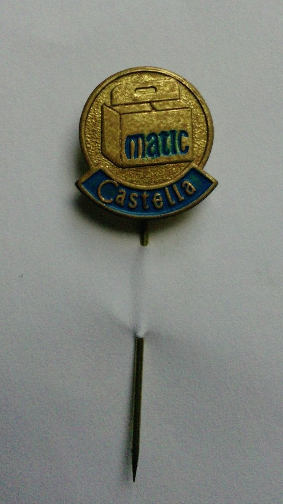 Speldje Castella Matic Wasmachine ( Dobbelman ), Verzamelen, Ophalen of Verzenden, Zo goed als nieuw, Merk, Speldje of Pin