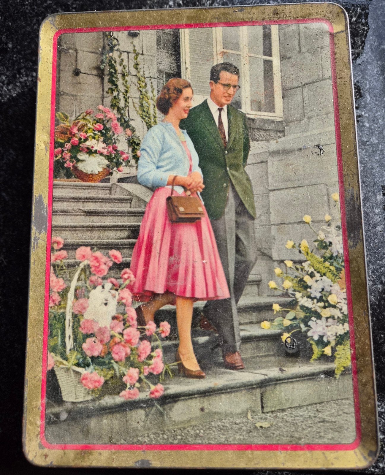 Vintage Côte d'Or blik 1960 met koning Boudewijn +, Ophalen of Verzenden