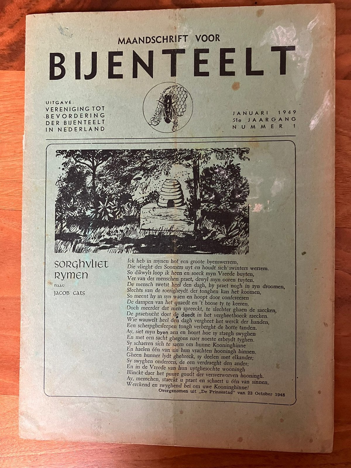 Te koop, maandschrift voor de bijenteelt ( groentje)., Ophalen