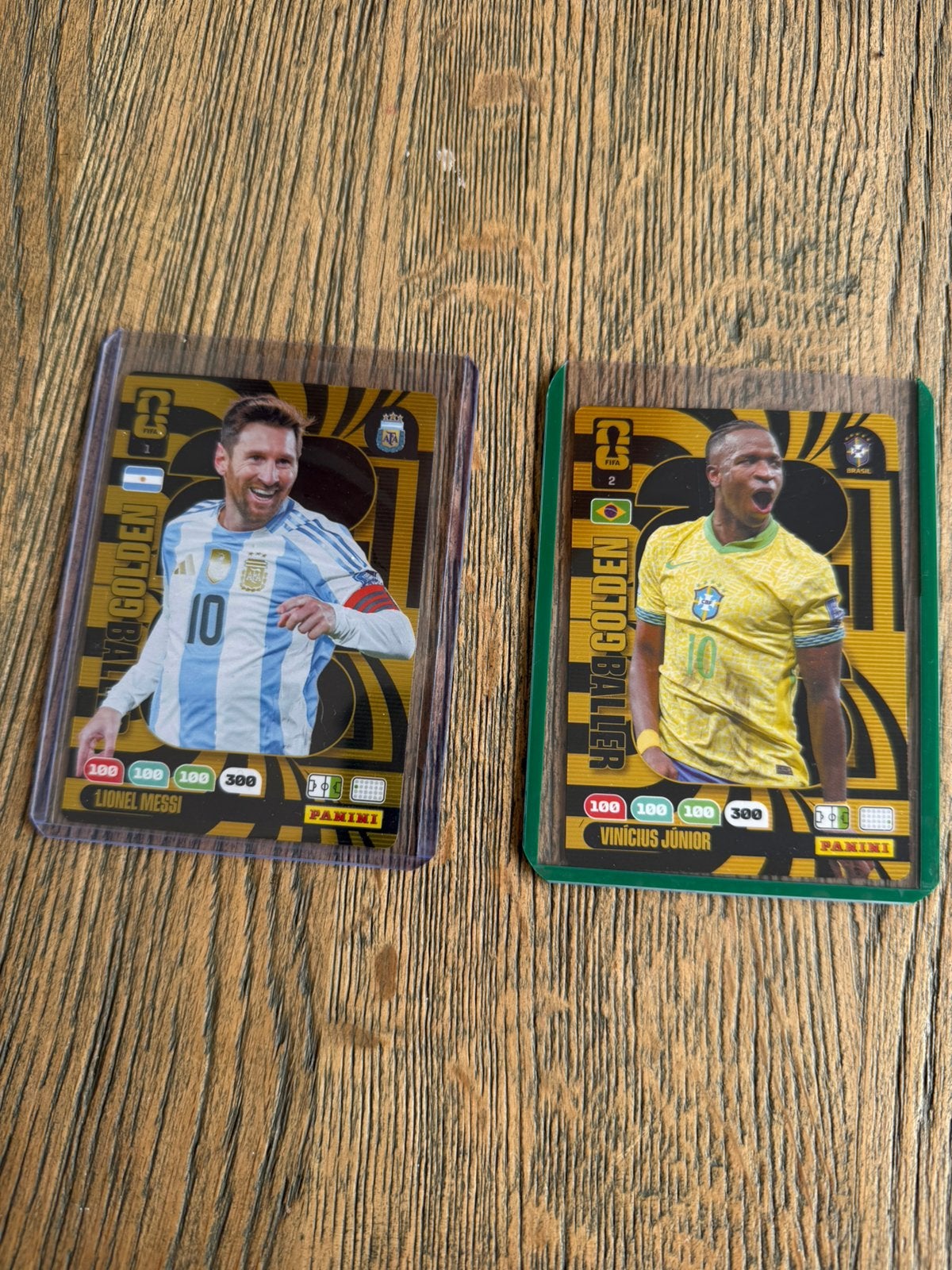 Panini Adrenalyn 2026 Golden Ballers Messi en Vinicius, Ophalen of Verzenden, Nieuw, Plaatje