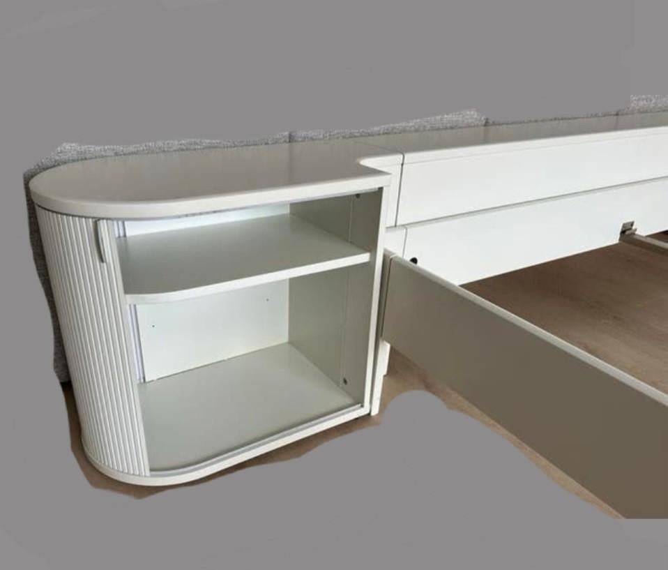 Auping Auronde, bed ombouw alpine wit 180x220 + achterwand +, Gebruikt, Ophalen of Verzenden, 65 cm of meer, Minder dan 55 cm