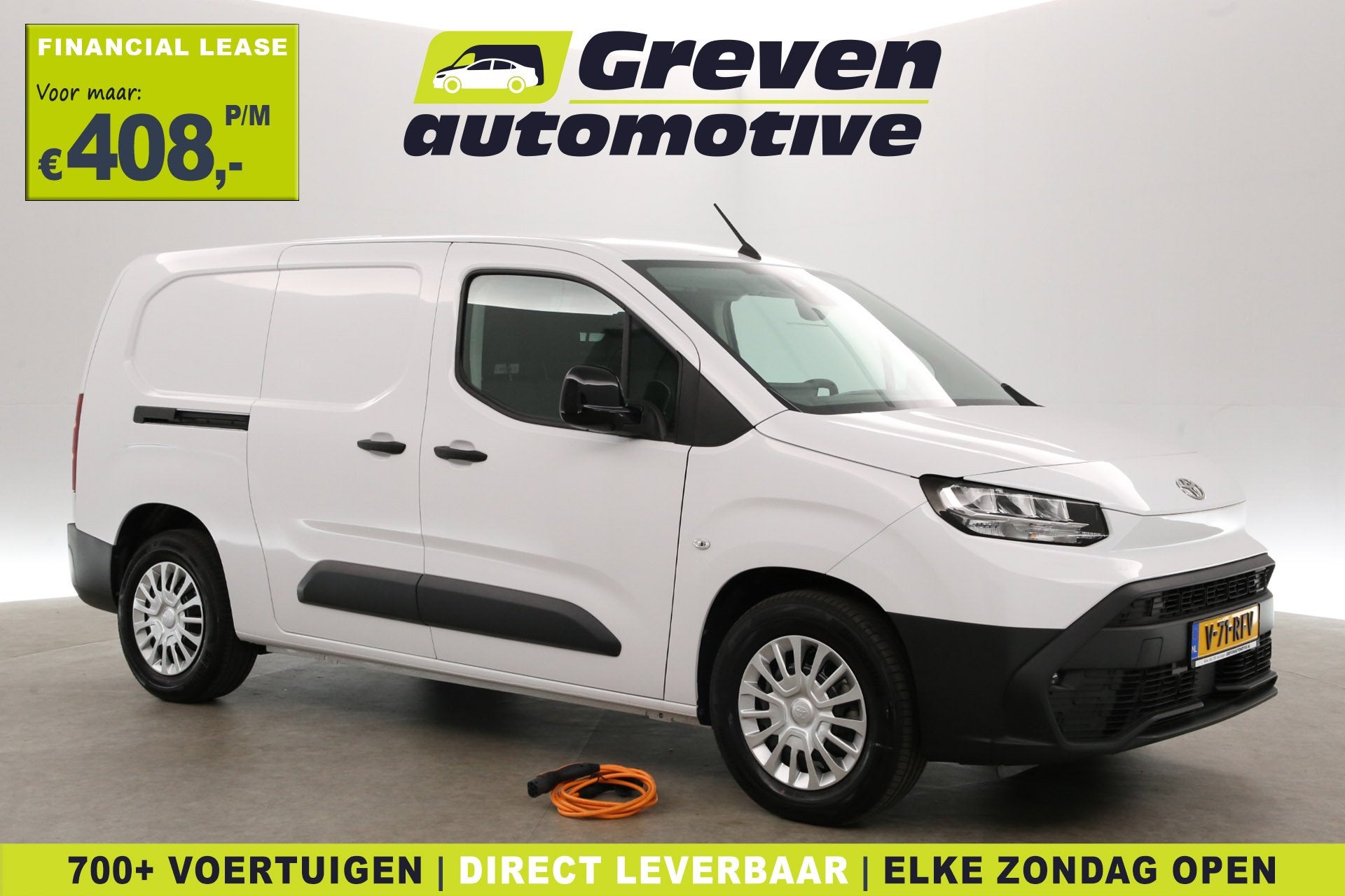 Toyota e-Proace City Challenger Long 50 kWh | Snelladen | Ai, Auto's, Gebruikt, 750 kg, Parkeersensor, Wit