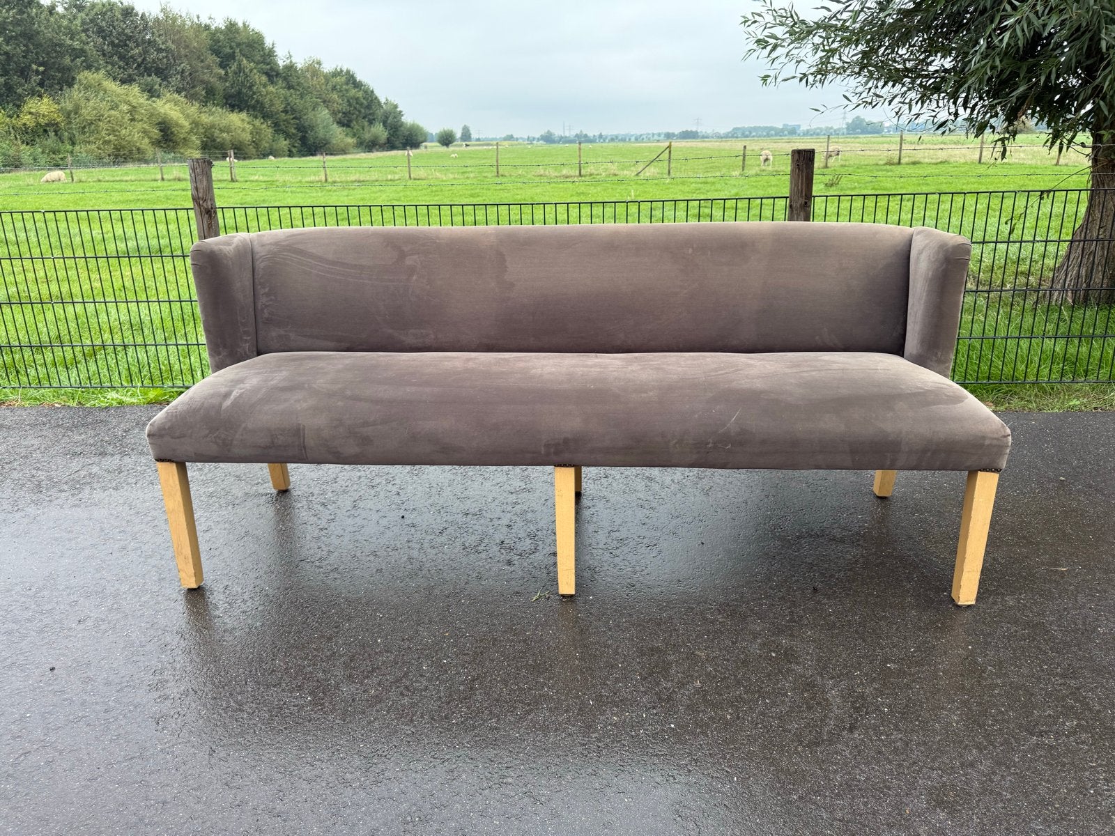 Stijlvolle eetkamer bank van Keijser & Co,grijs, Huis en Inrichting, Ophalen, Gebruikt, Minder dan 75 cm, 150 tot 200 cm