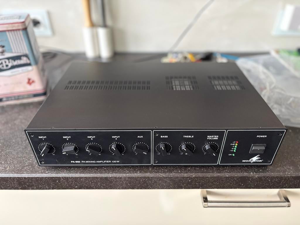 Monacor PA-900 PA Mengversterker 120W, Muziek en Instrumenten, Ophalen of Verzenden, Zo goed als nieuw
