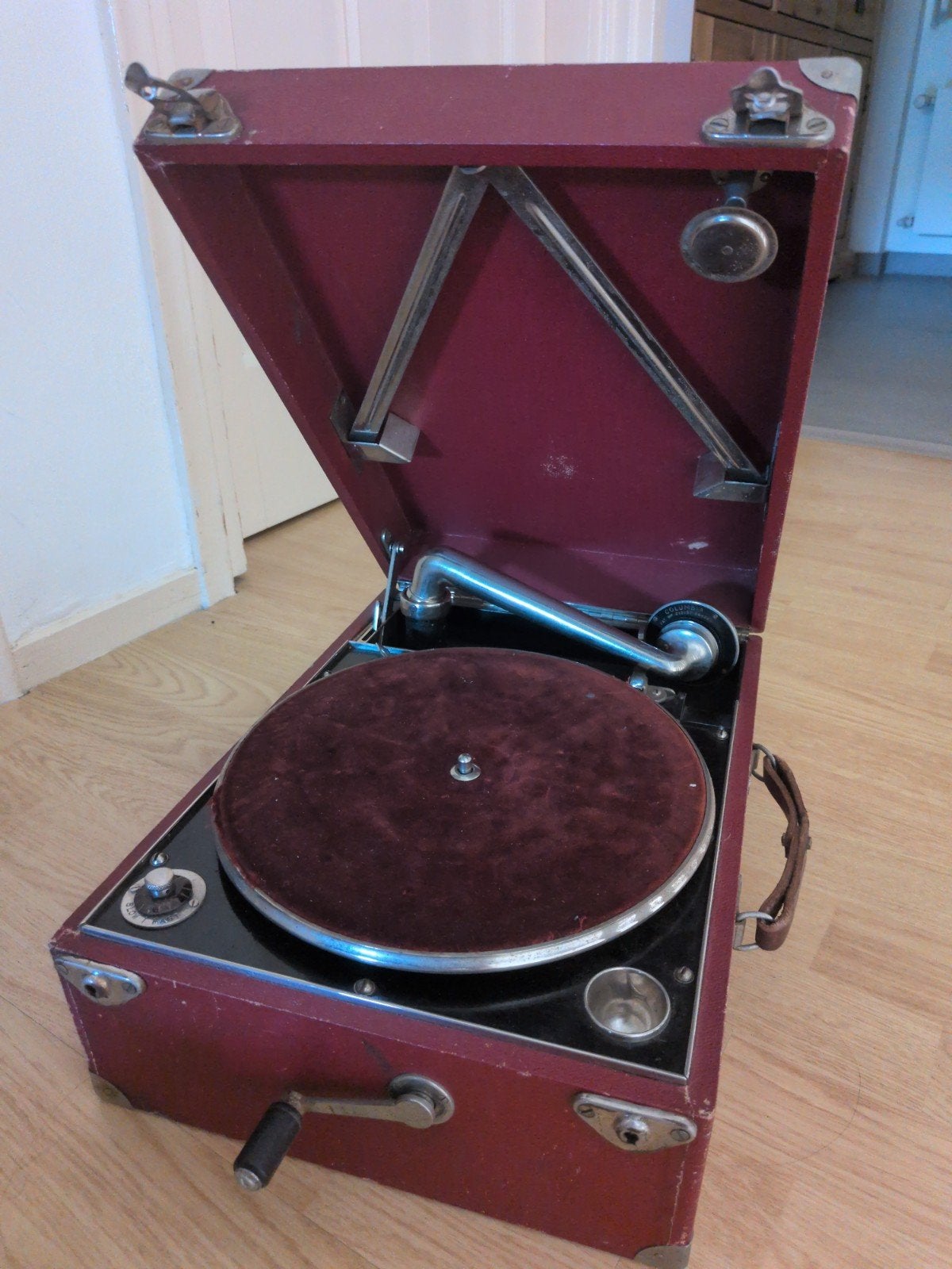 Rode columbia 112 koffer grammofoon uit 1926, Ophalen of Verzenden