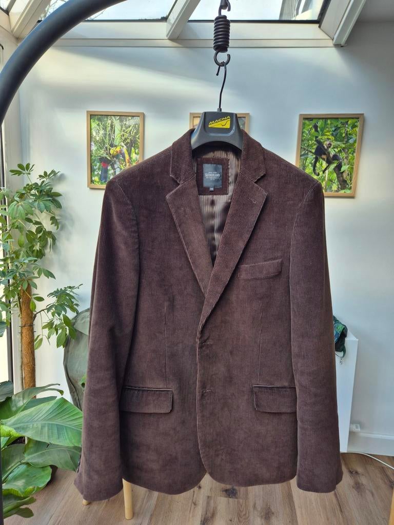 Colbert ribfluweel corduroy bruin, Ophalen of Verzenden, Zo goed als nieuw, Maat 52/54 (L), Bruin
