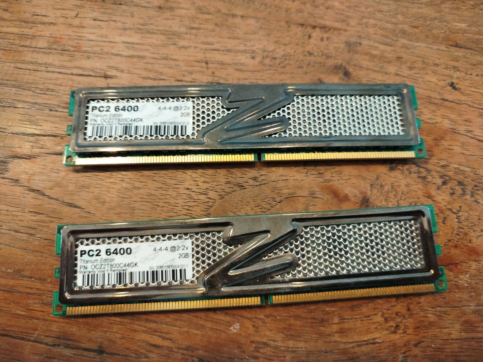 OCZ PC2 6400 Titanium Edition 2x2GB DDR2 RAM Geheugen, Computers en Software, Gebruikt, Ophalen of Verzenden, DDR2, Desktop