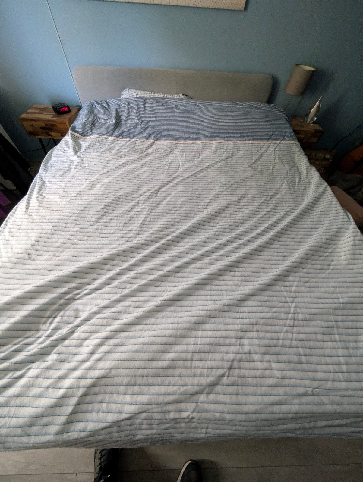 Ikea bed 160x200, Ophalen, Tweepersoons, 200 cm, Grijs