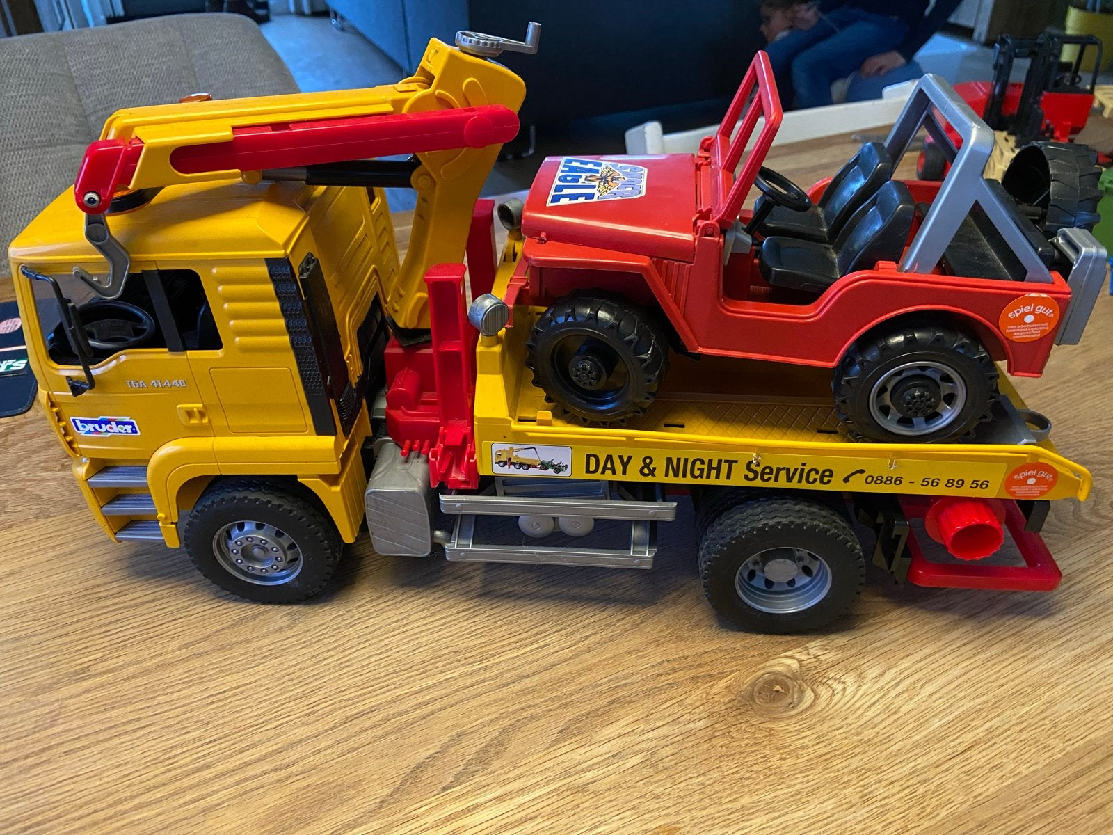 Bruder MAN Takelwagen met Jeep - Speelgoed, Ophalen, Gebruikt