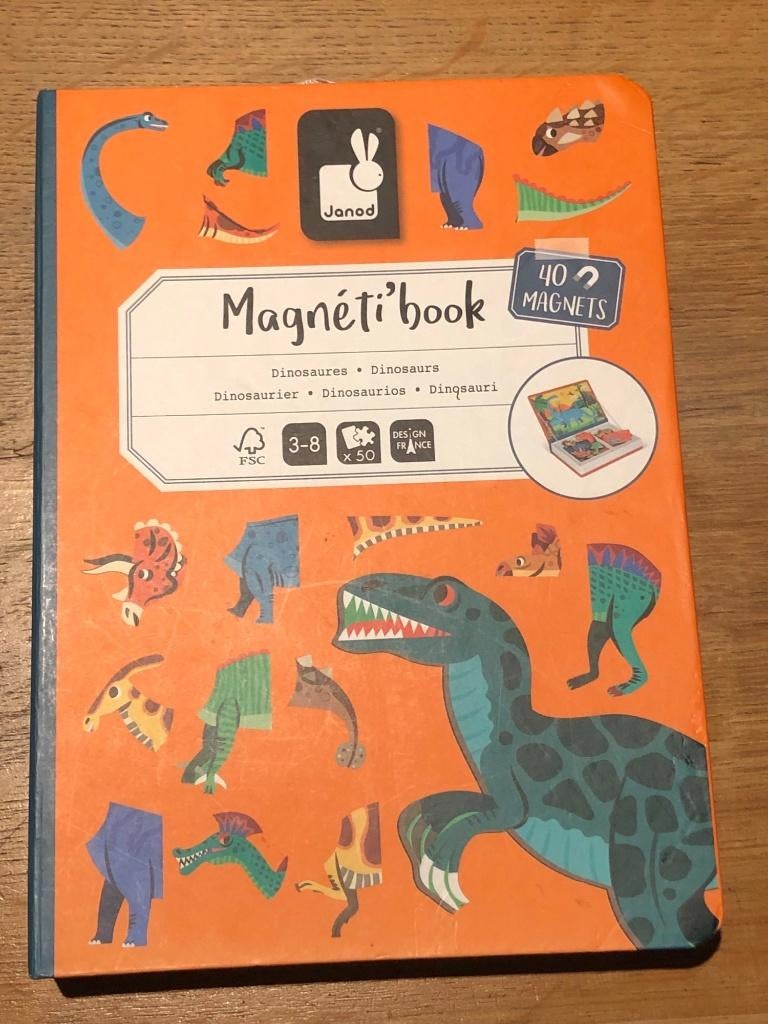 Dino puzzel magneti book (Janod), Kinderen en Baby's, Speelgoed | Educatief en Creatief, Ophalen of Verzenden, Zo goed als nieuw