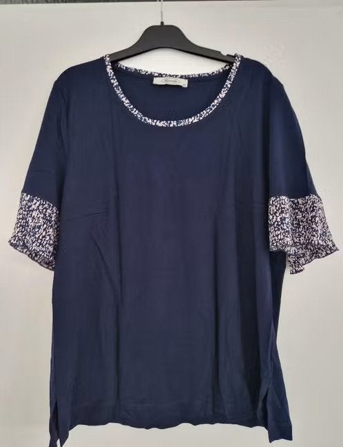 Zomers shirt - maat 48 - Sensa, Sensa, Blauw, Gedragen, Shirt of Top