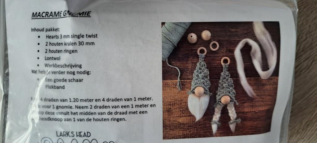 Macrame Gnome pakket - Maak je eigen kabouter, Hobby en Vrije tijd, Knutselen, Nieuw, Knutselset, Handgemaakt, Overige merken