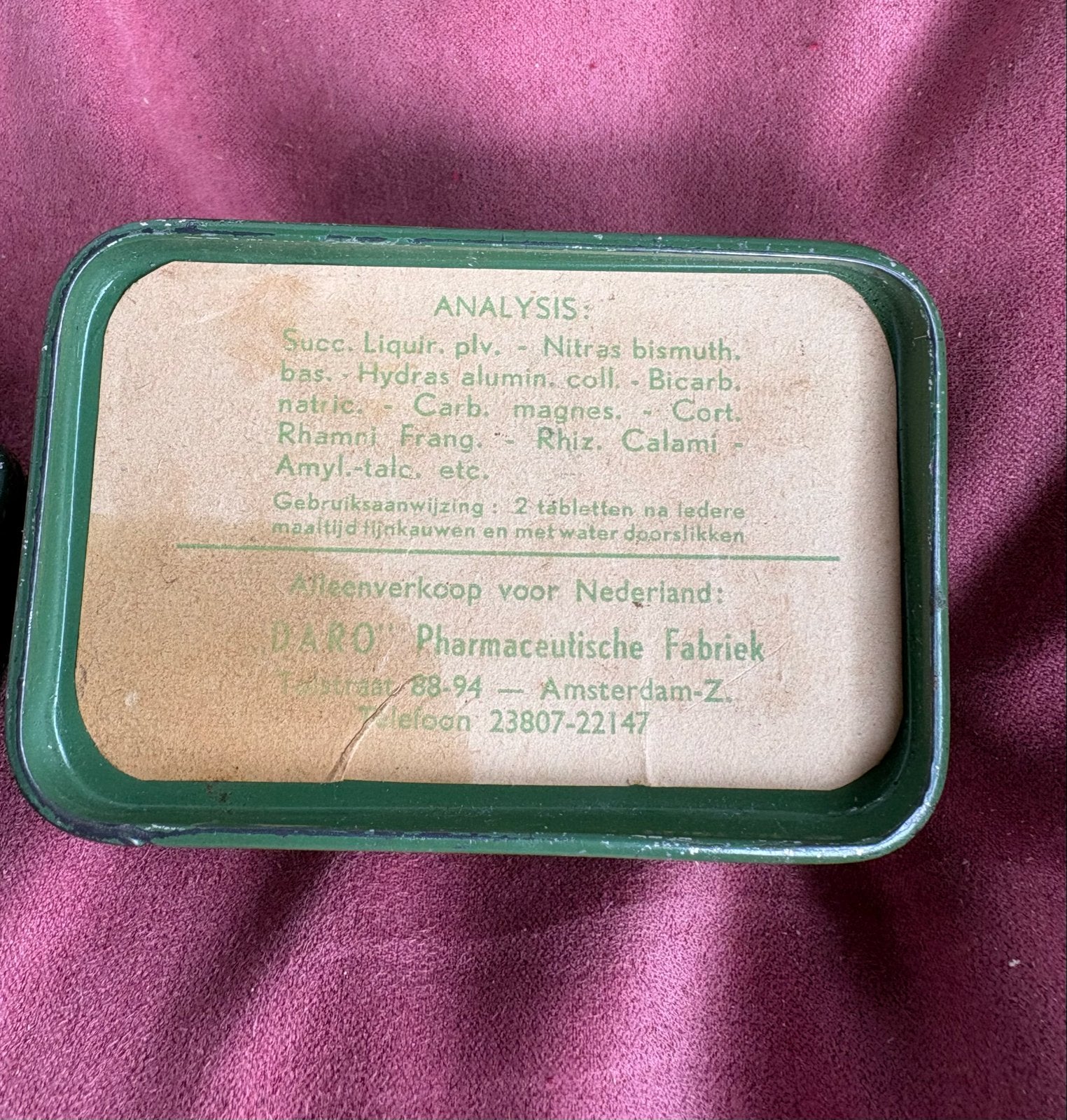 Vintage Caved-S Maagtabletten blikje - Cedona Haarlem, Ophalen, Gebruikt
