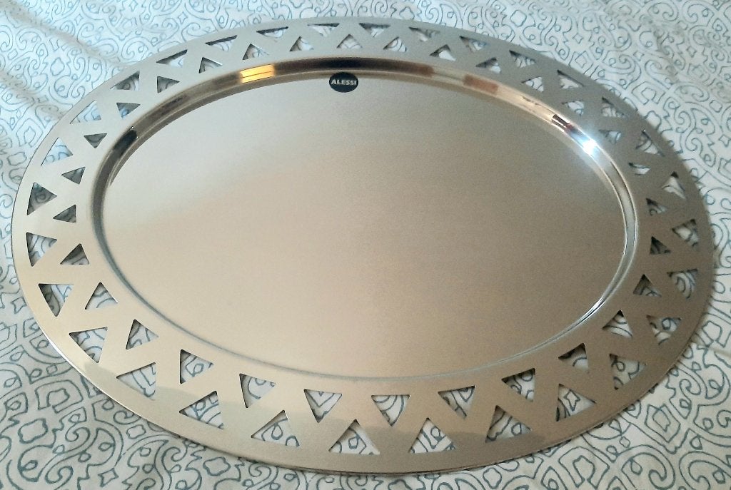 Groot ovaal dienblad "vintage" ALESSI KK24 (King Kong reeks), Huis en Inrichting, Woonaccessoires | Dienbladen, Ophalen, Decoratieve rand