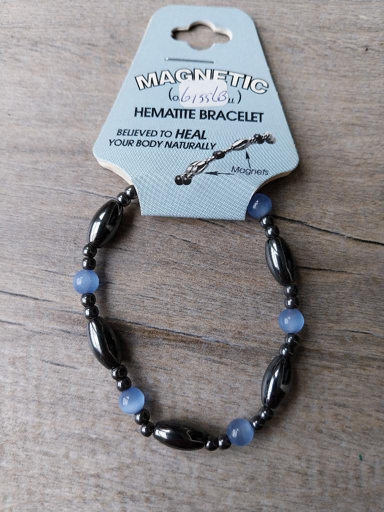 Magnetic magnetische armband antraciet grijs blauw NIEUW, Overige materialen, Overige kleuren, Nieuw, Ophalen of Verzenden