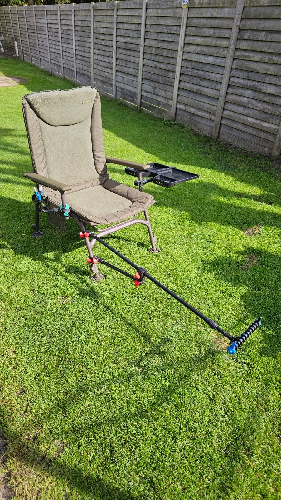 Inklapbare Big Fella Visstoel met Accessoires, Watersport en Boten, Ophalen of Verzenden, Gebruikt, Overige typen