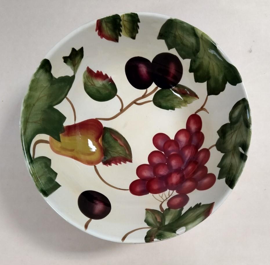 Grote kom, fruitmotief, Siaki Dolomite, Ophalen of Verzenden, Overige stijlen, Aardewerk, Schaal of Schalen