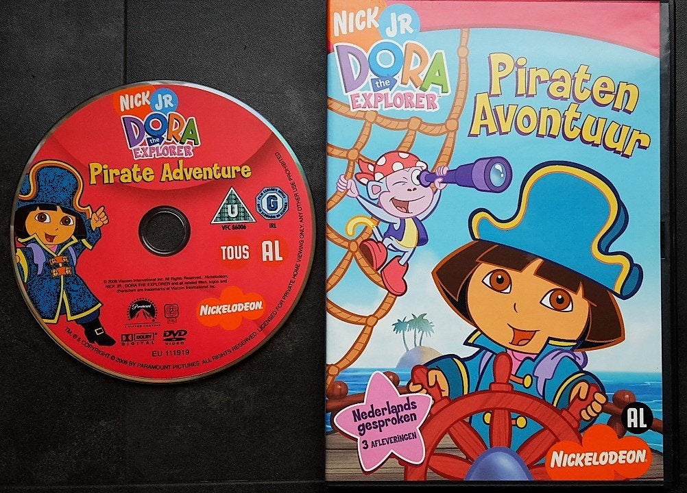 DVD - Dora the Explorer Piraten Avontuur - Nickelodeon, Avontuur, Alle leeftijden, Tv-serie, Ophalen of Verzenden
