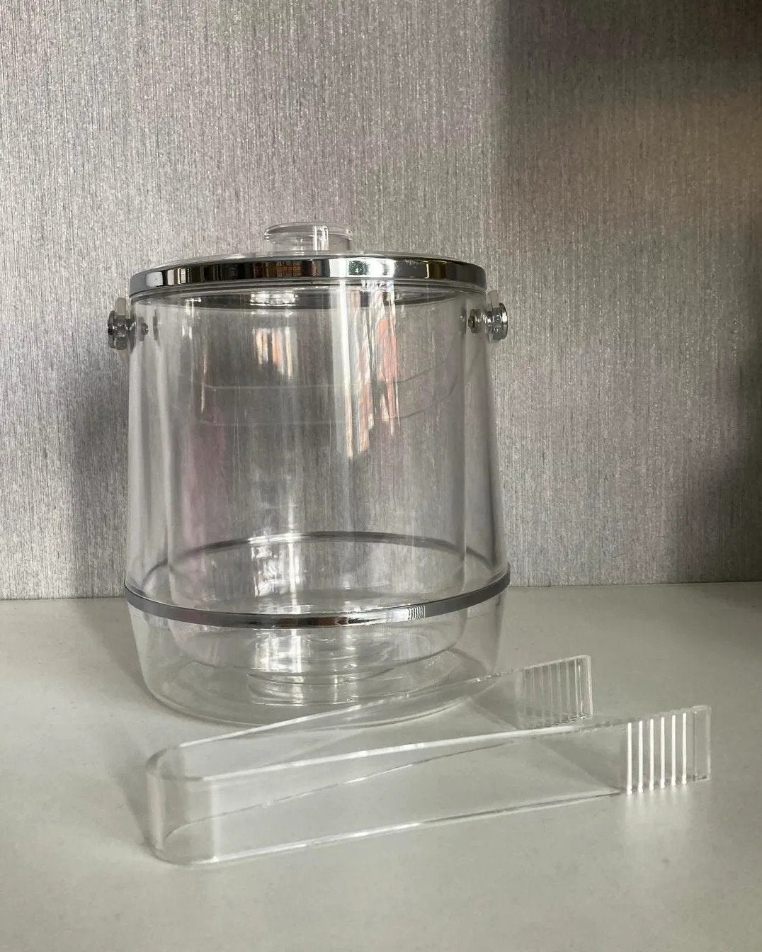 Vintage Mid Century Modern lucite ijsemmer, Ophalen of Verzenden