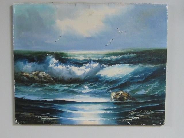 Frank Dixon - Seasurface - zeegezicht, Antiek en Kunst, Kunst | Schilderijen | Klassiek, Ophalen of Verzenden