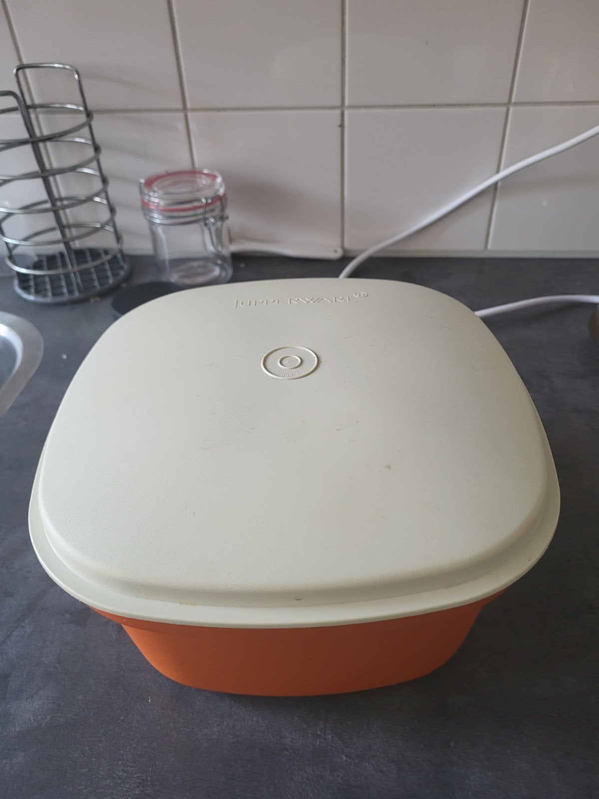 Vintage Tupperware vergiet, rijstdroger, serveerschaal, Ophalen of Verzenden, Zo goed als nieuw, Schaal