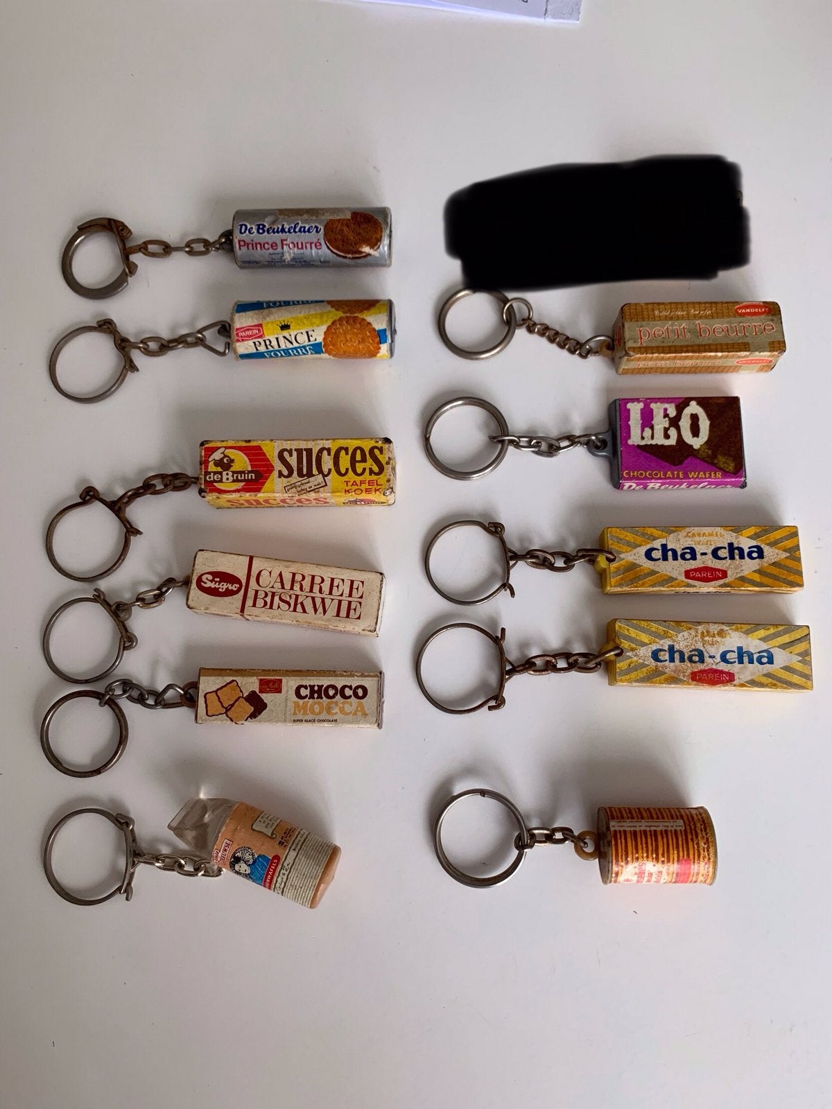 Sleutelhangers, choco,mocca,cha-cha,debruin,tafelkoek,leo, Ophalen of Verzenden, Gebruikt