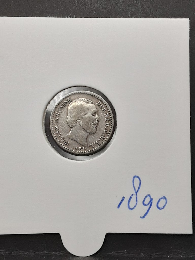 10 cent 1890 Koning Willem III, Koning Willem III, Verzenden, Zilver, 10 cent