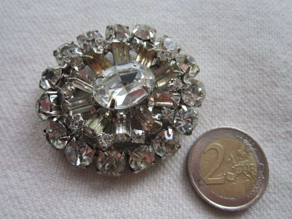17.  Schitterende oude broche, groot, Ophalen, Overige materialen, Broche